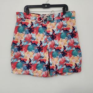 NAUTICA Men's Multicolor Beach Shorts Swim Trunks Graphic Print Size XL